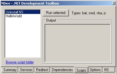 Scripts tab